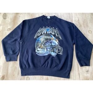 Vintage Salem Sportswear Dallas Cowboys Sweatshirt 1995 Navy Blue Mens Large USA